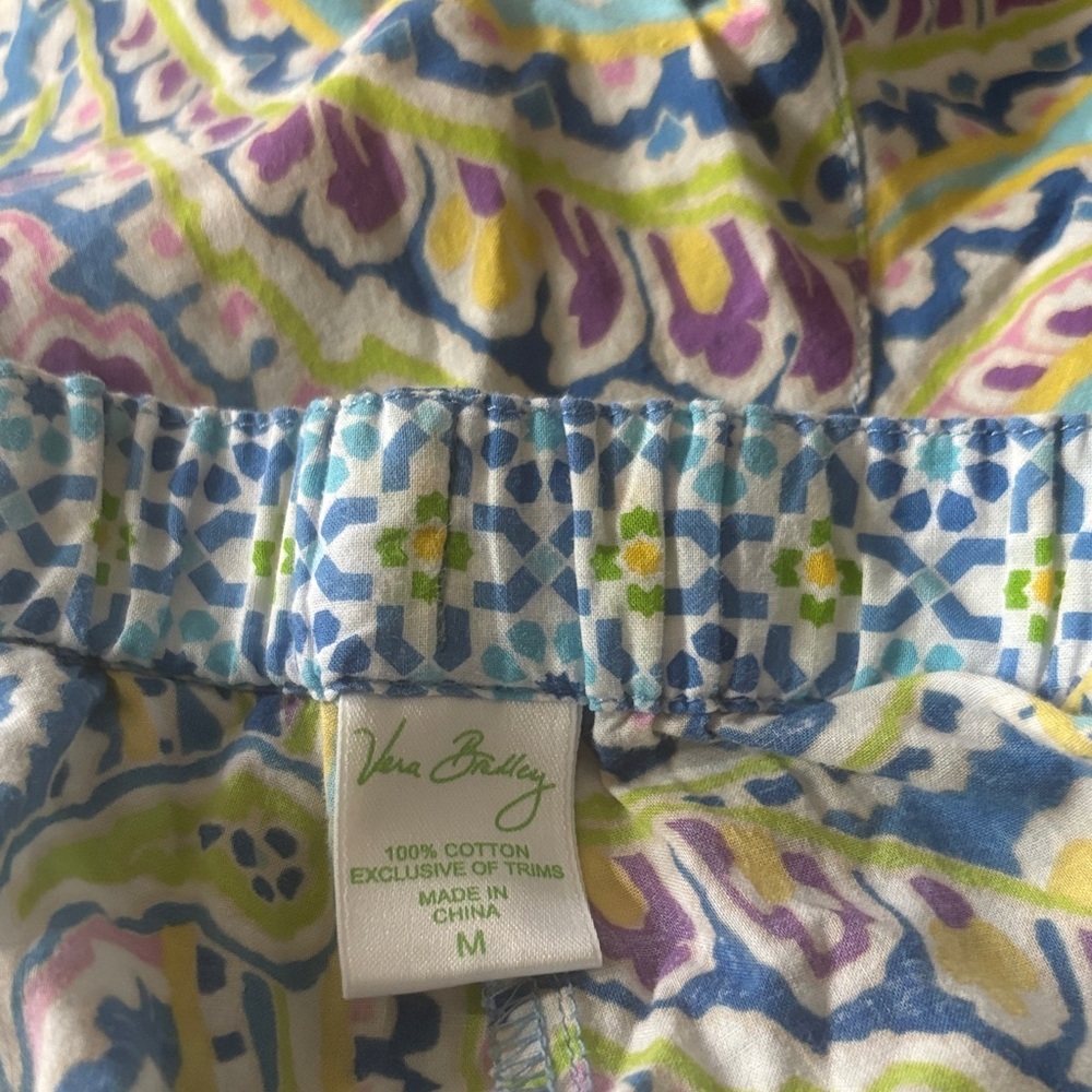 Vera Bradley Multicolor Paisley Pants Pajamas PJ’s blue white fall winter Size M - Picture 5 of 5
